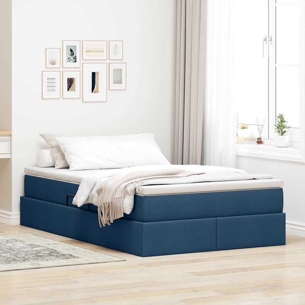 Aufbewahrungsbett mit Matratze Hellgrau 90 x 190 cm Polyester