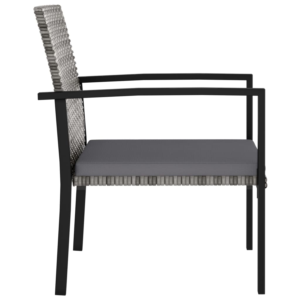 Garten-Essstühle 2 Stk. Poly Rattan Schwarz