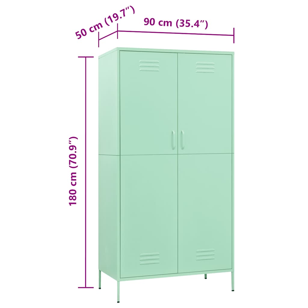 Kleiderschrank Olivgrün 90x50x180 cm Stahl