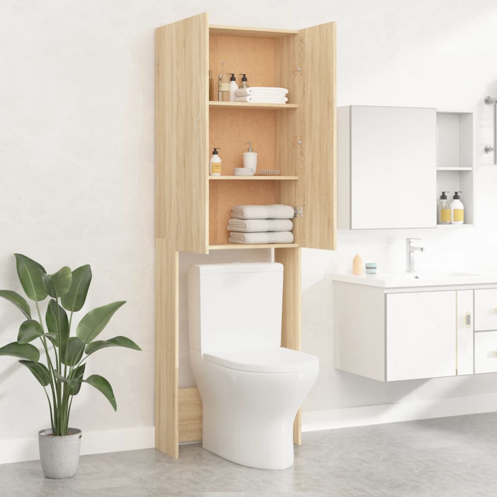 Waschmaschinenschrank Weiß 64x25,5x190 cm
