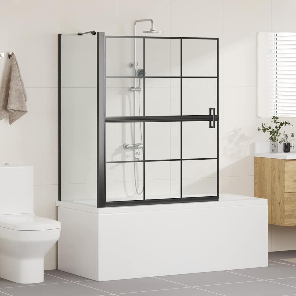 Bad-Duschschirm Schwarz und Transparent 80 x 68 x 128 cm