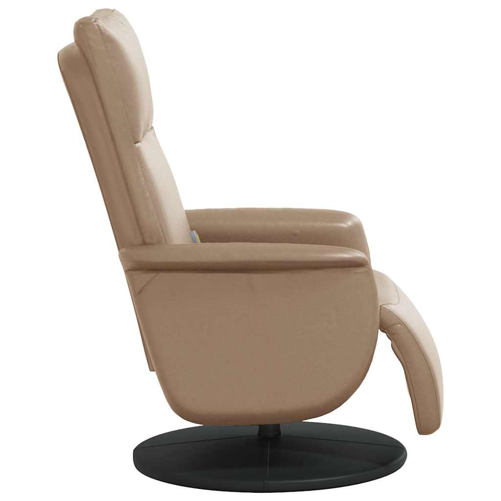 Massagesessel mit Fußteil Creme Kunstleder