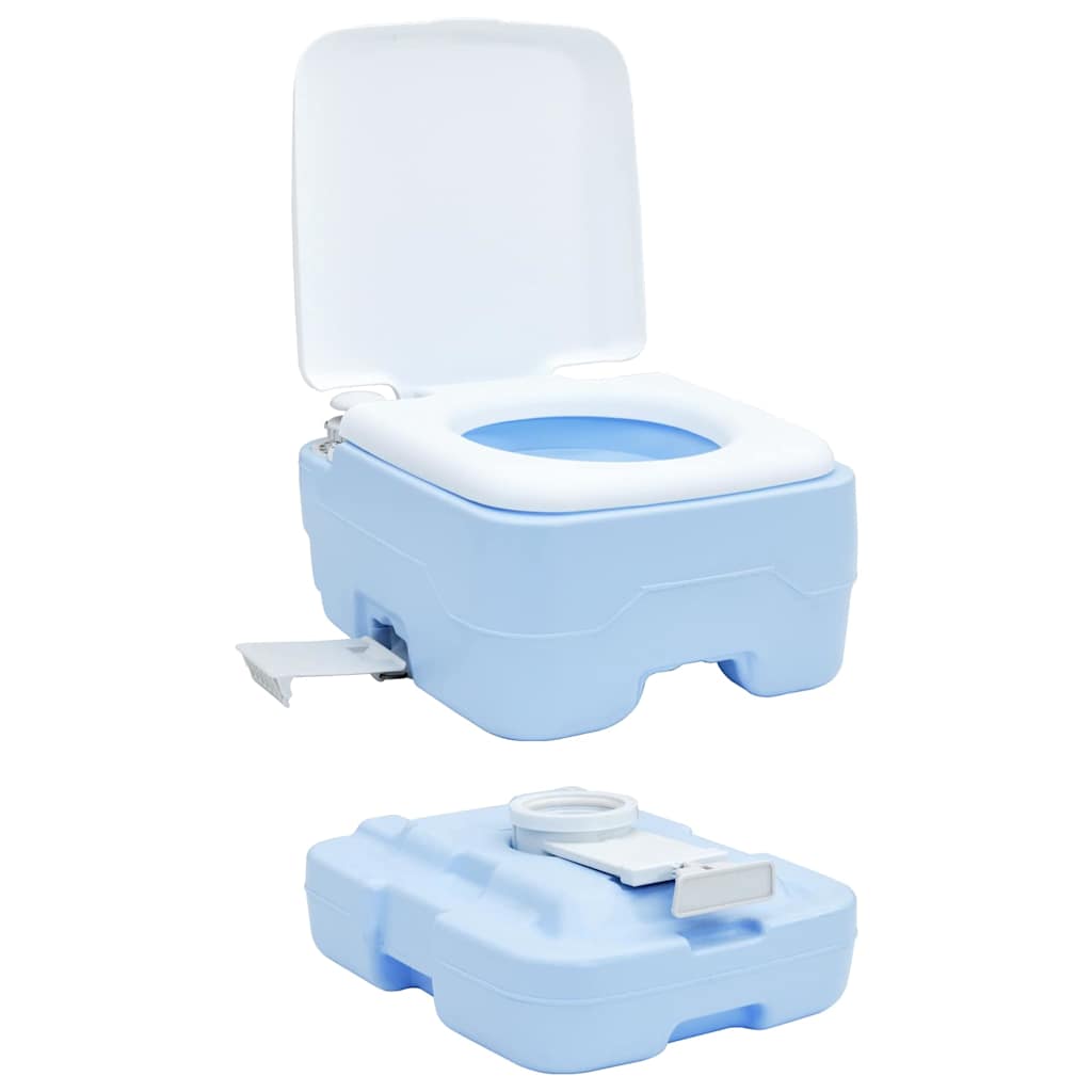 Camping-Toilette Grau und Weiß 41,5 x 36,5 x 37,5 cm