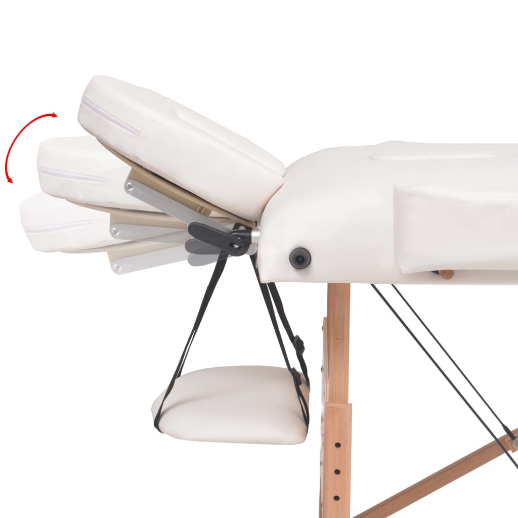 Massageliege 2-Zonen mit Hocker Klappbar 10 cm Sitz Schwarz