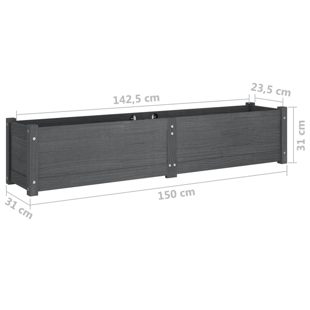 Garten-Hochbeete 2 Stk. Weiß 150x31x31 cm Massivholz Kiefer
