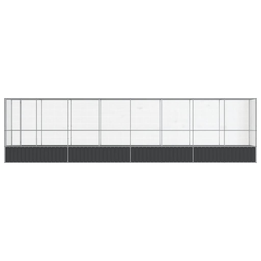 Voliere Silbern 210,5x107x212 cm Stahl