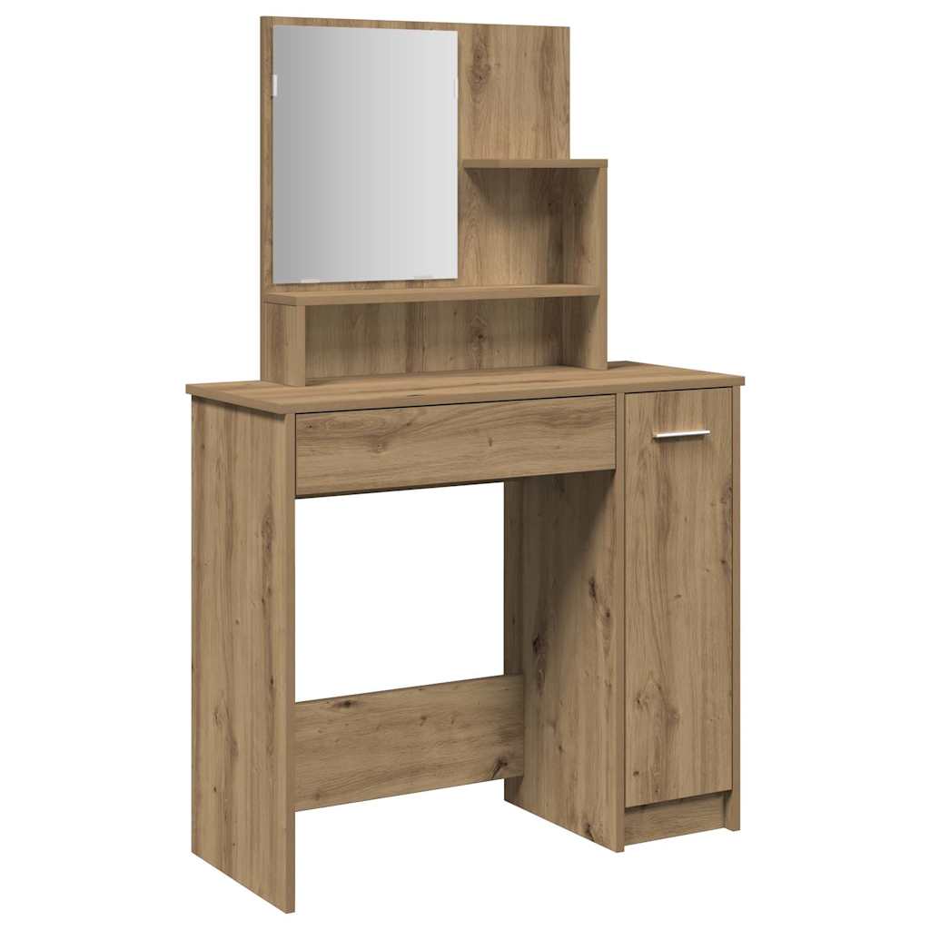 Schminktisch mit Spiegel Weiß 86,5x35x136 cm
