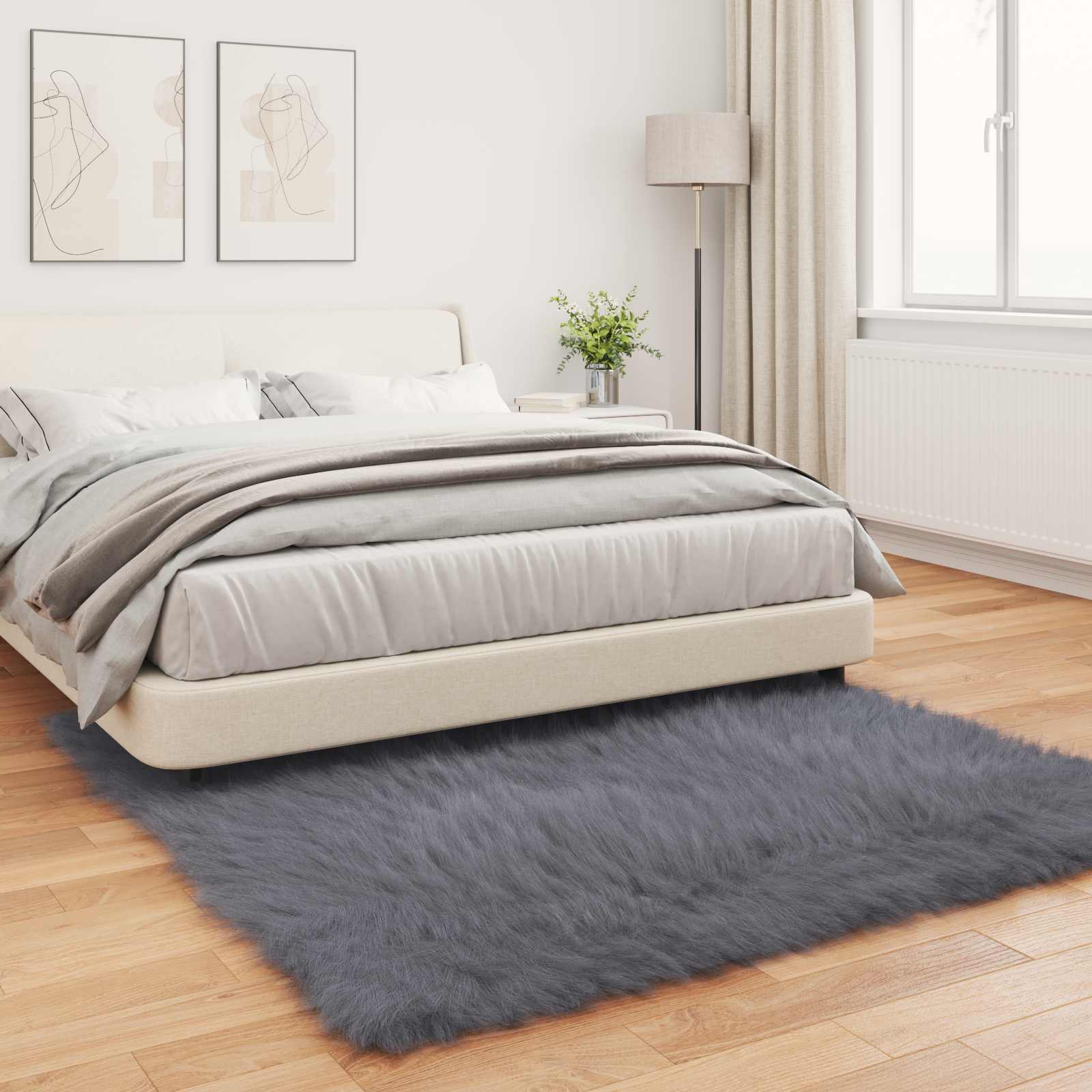 Teppich aus Kunstschaffell TAFALLA Weiß 60 x 110 cm Polyester