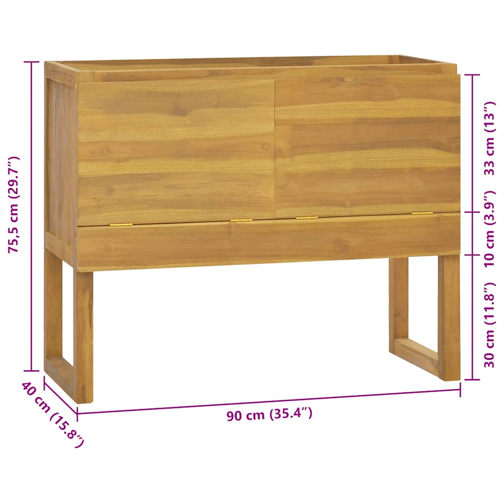 Badschrank 60x40x75 cm Massivholz Teak
