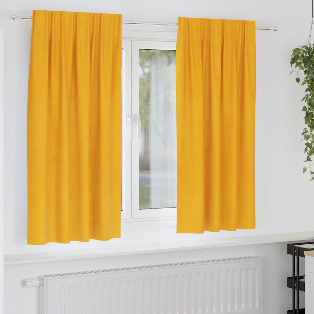 Verdunkelungsvorhänge 2 pcs Schwarz 140 x 140 cm Samt