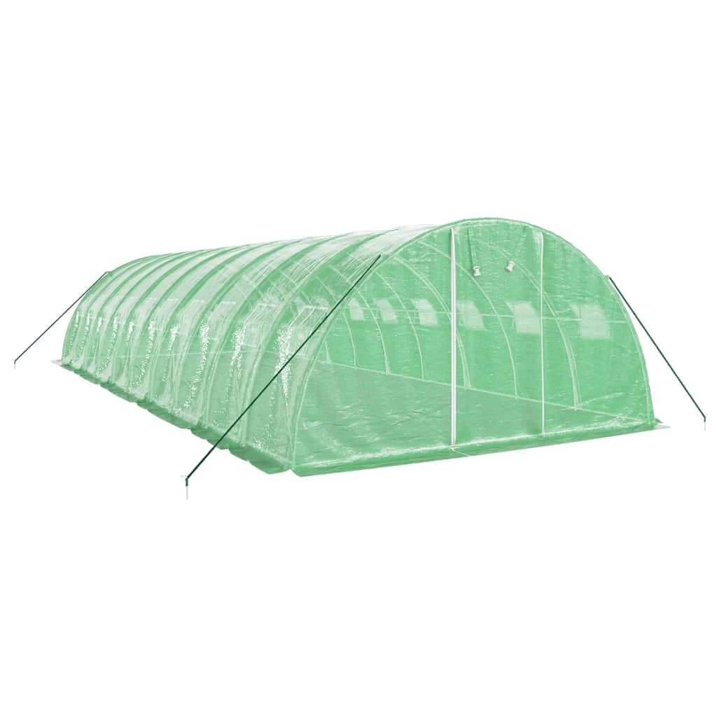 Gewächshaus mit Stahlrahmen Grün 8 m² 4x2x2 m