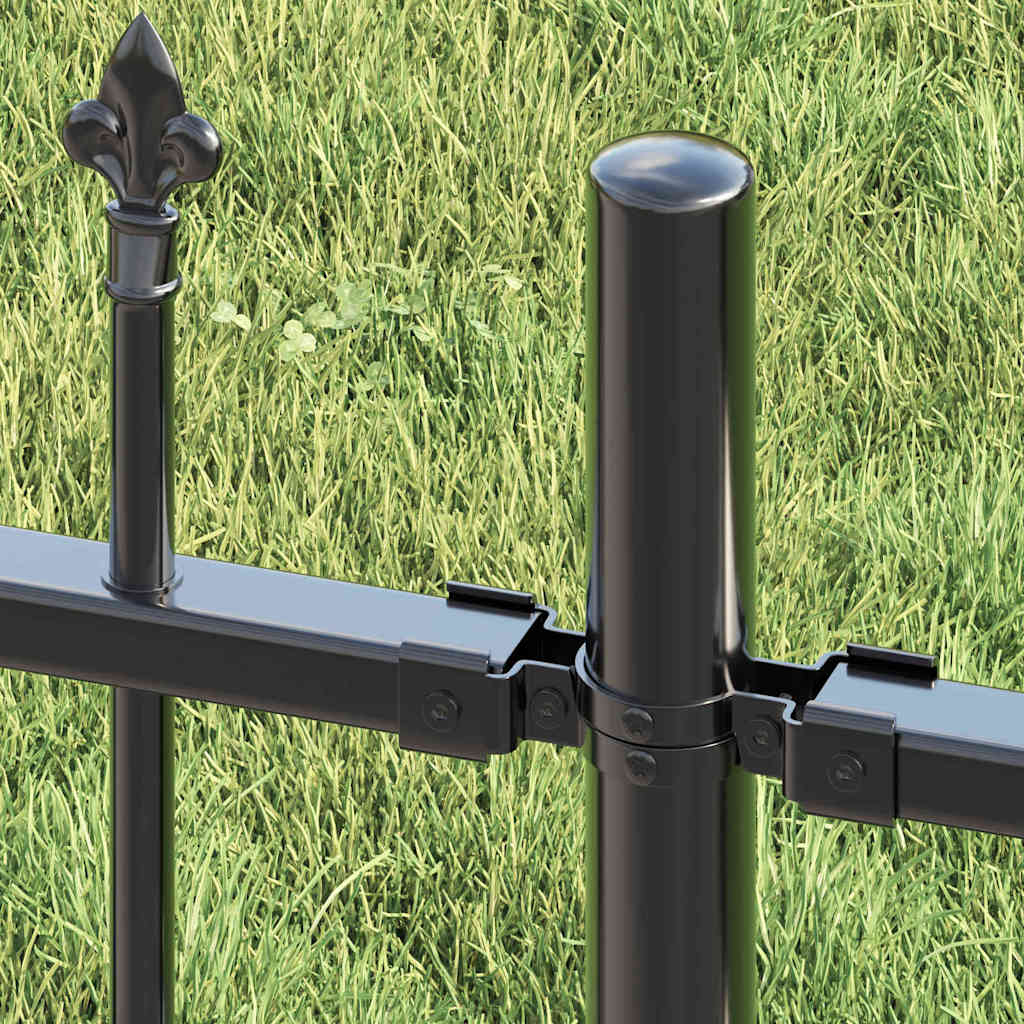 Gartenzaun Woerden mit Speerspitze Schwarz 240 x 75 cm Stahl
