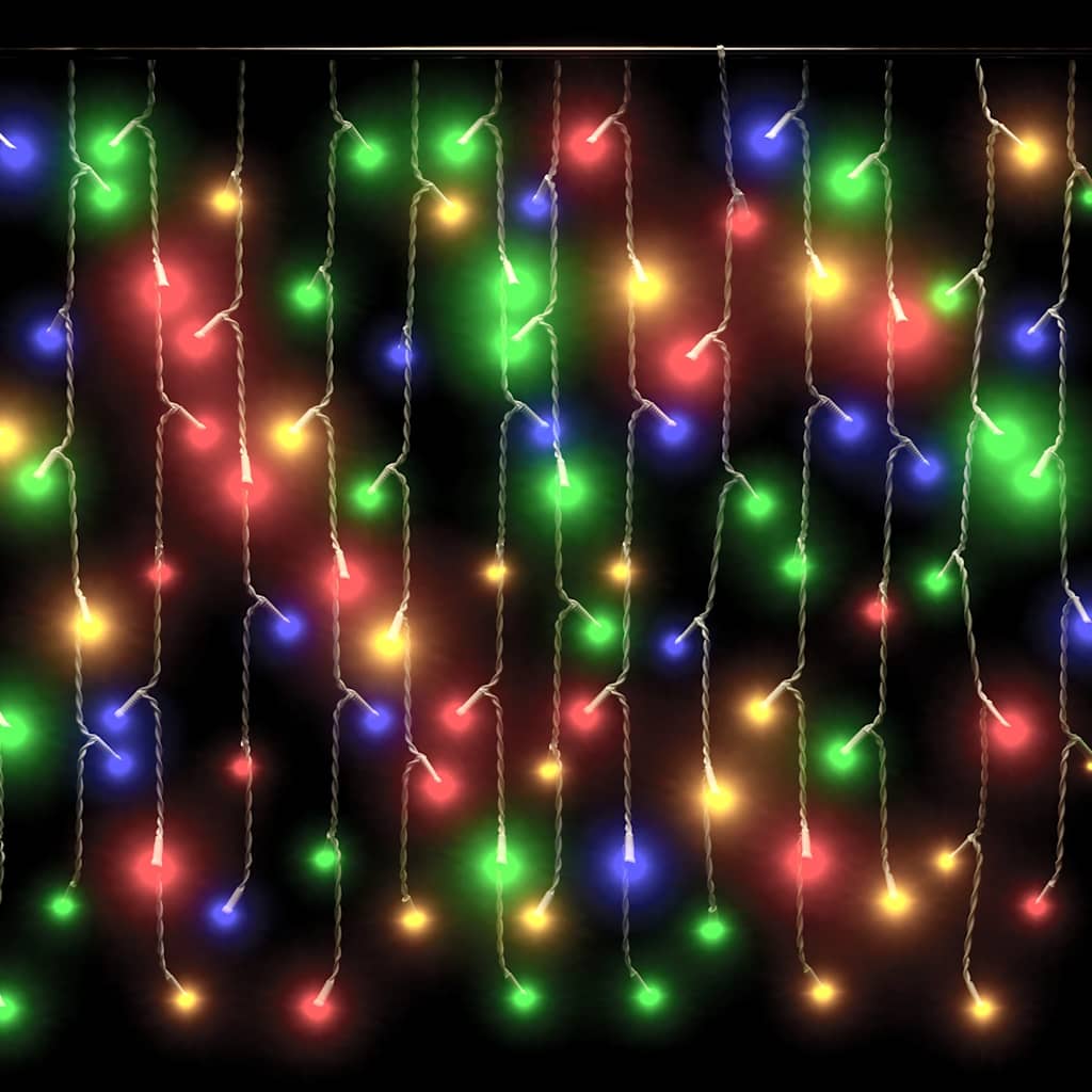 Lichtervorhang LED Eiszapfen 10 m 400 LED Warmweiß 8 Funktionen