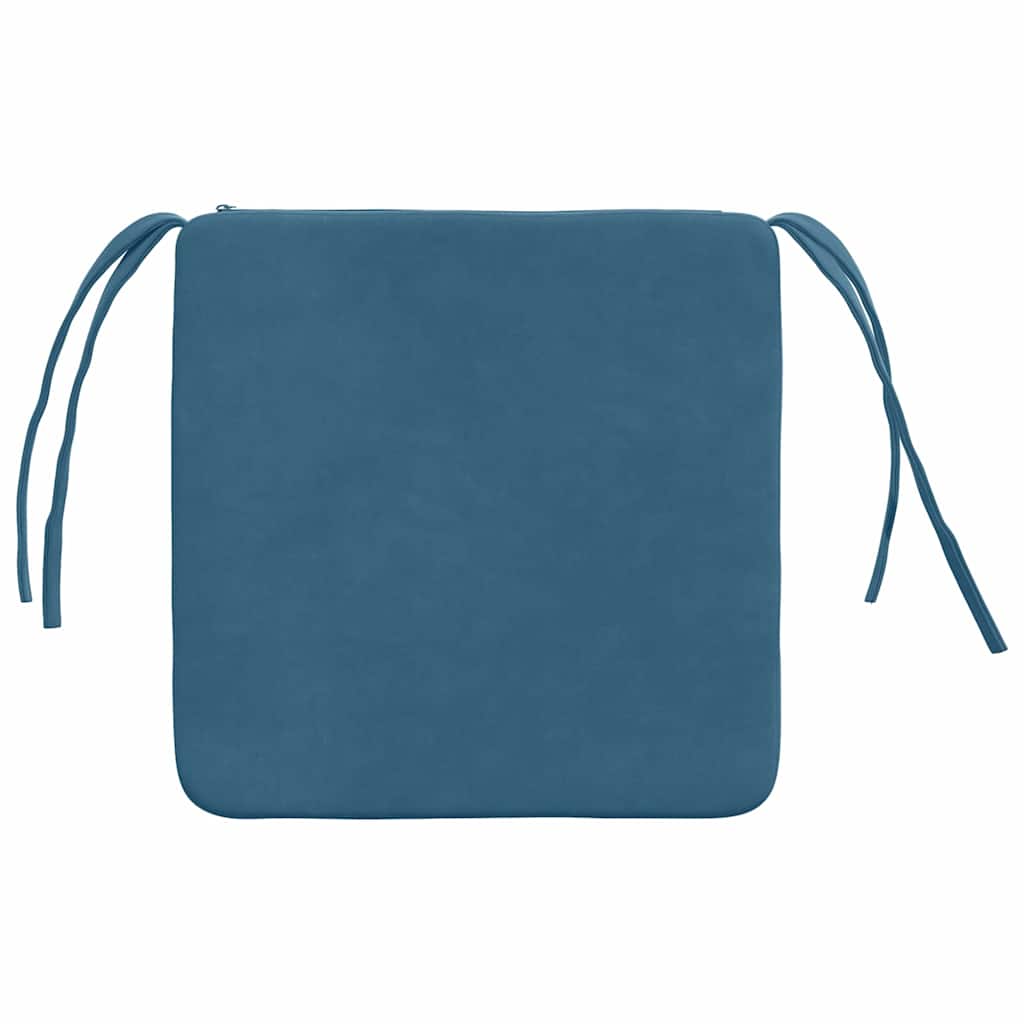 Sitzkissen 4 pcs Blau 40 x 40 x 3 cm Samt