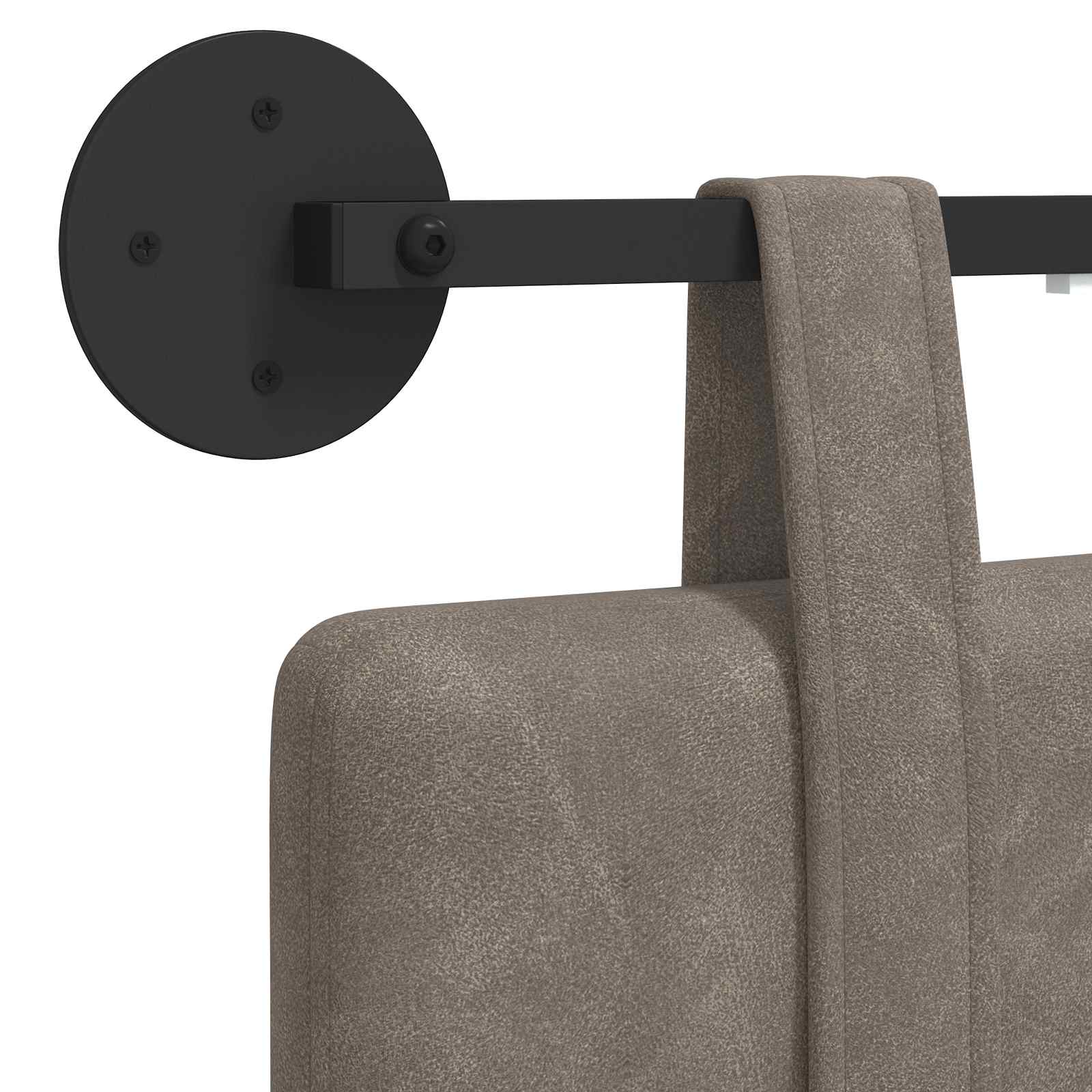 Hängendes Kopfteil Mit LED Licht Schwarz Antikes PU