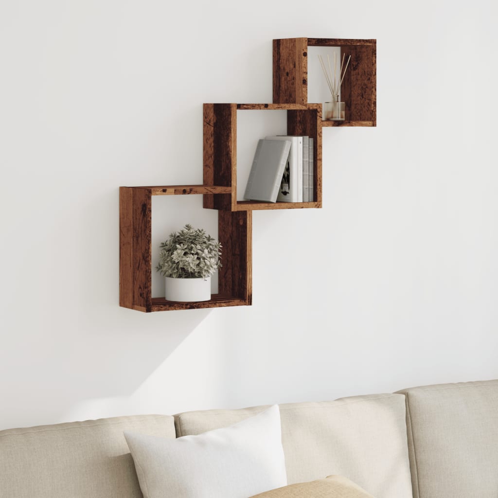 Cube Wandregale Weiß 68x15x68 cm Holzwerkstoff