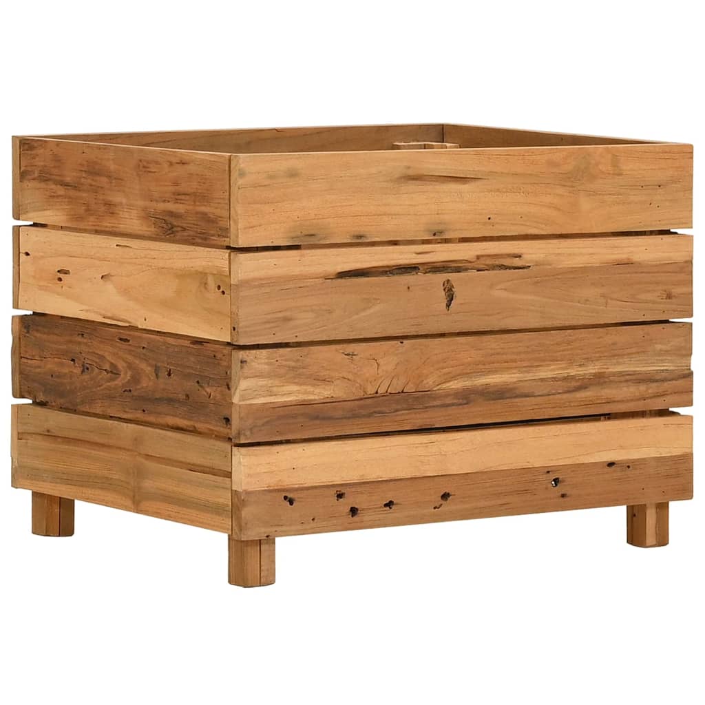 Hochbeet 100x40x72 cm Teak Altholz und Stahl