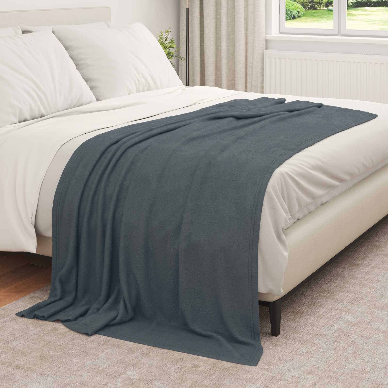 Überwurfdecke Creme 210 x 140 cm Fleece