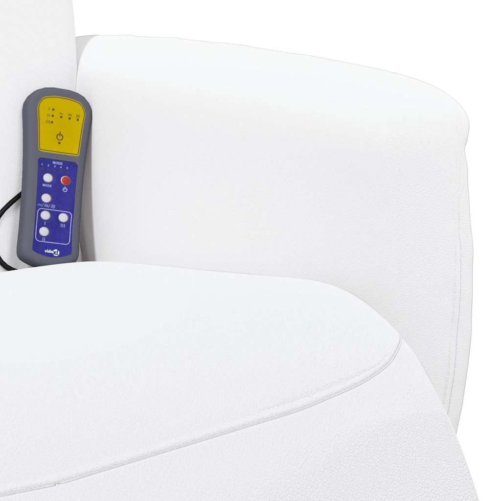Massagesessel mit Fußteil Creme Kunstleder