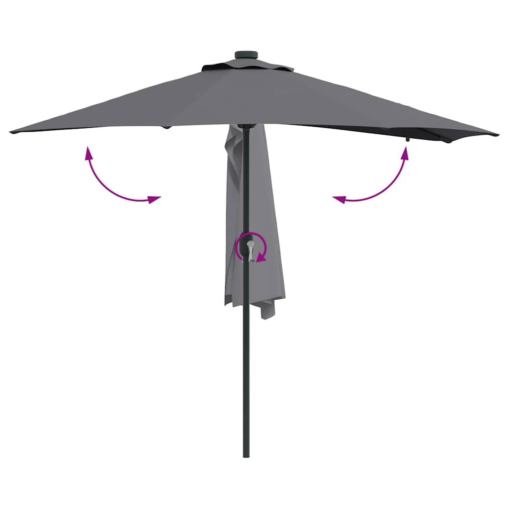 Garten-Sonnenschirm Sand 294 x 150 x 223 cm Polyester und Stahl