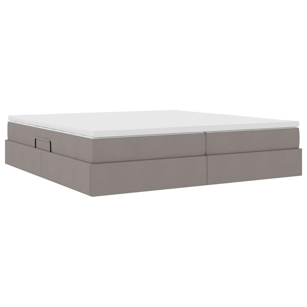 Aufbewahrungsbett mit Matratze Hellgrau 90 x 190 cm Polyester