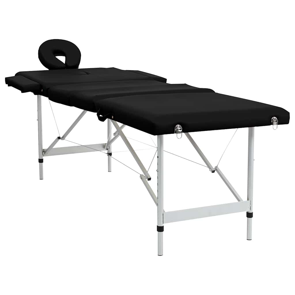 Massagetisch mit Aluminiumrahmen, faltbar 4 Zonen Blau