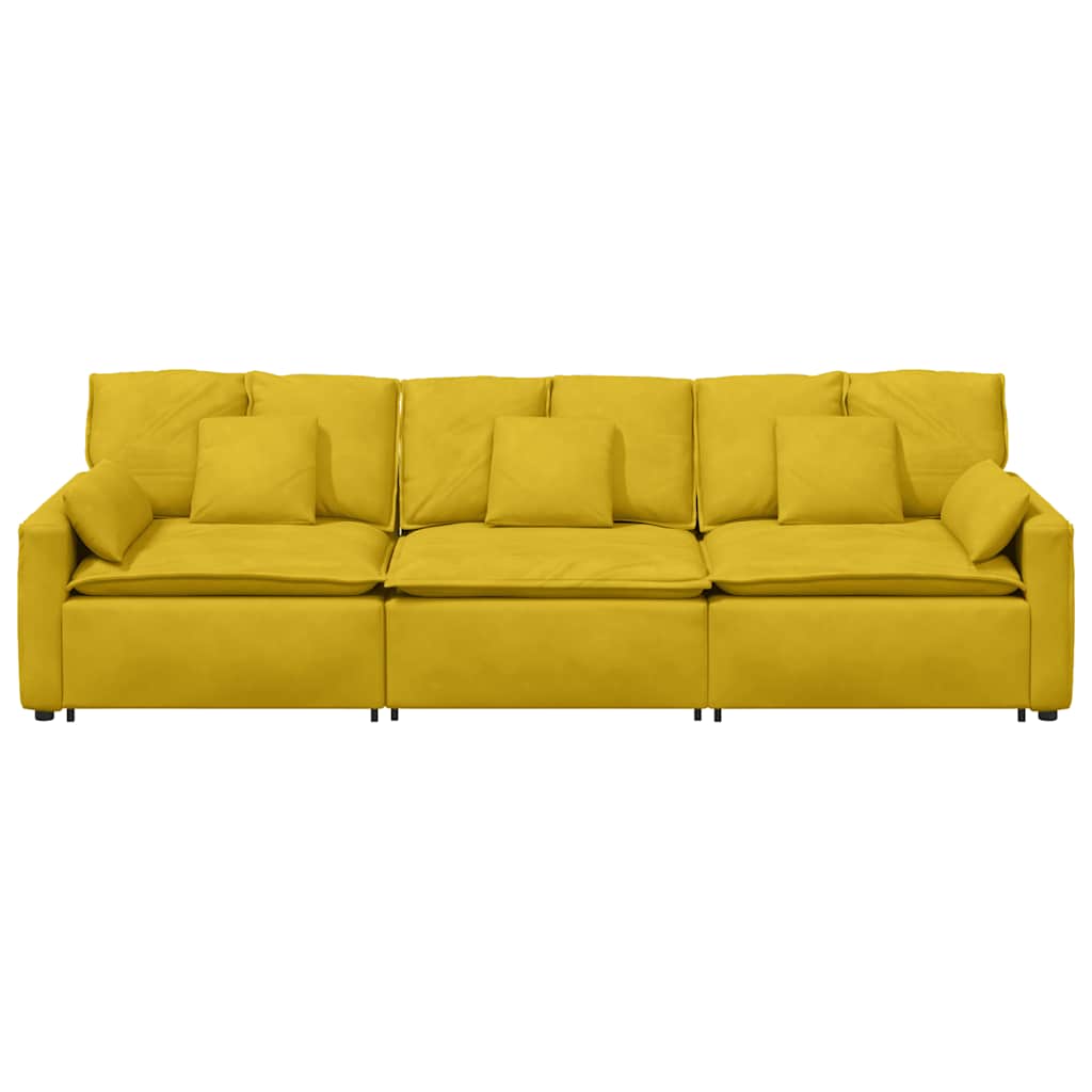 Modulares Sofa mit Kissen Blau