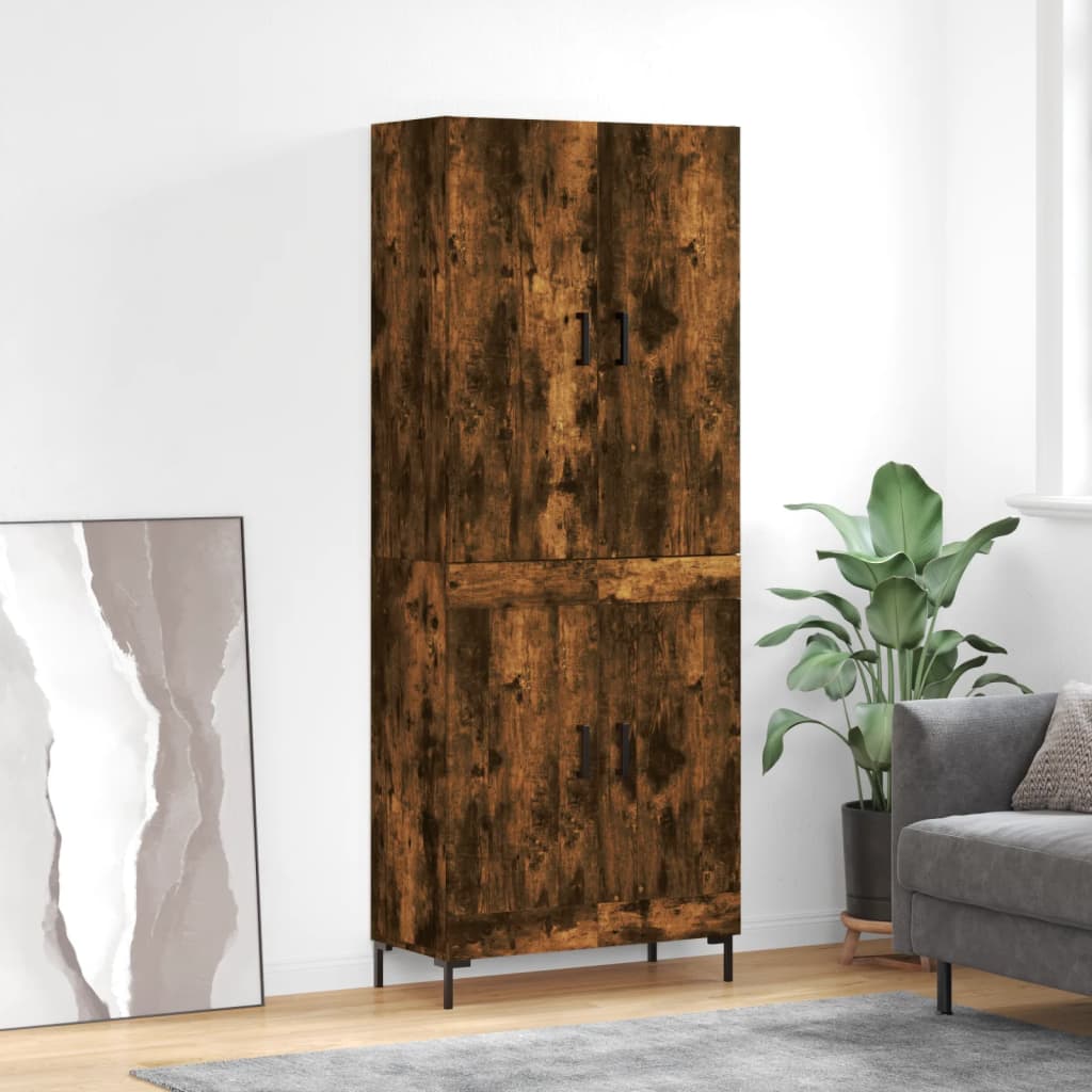 Highboard Betongrau 69,5x34x180 cm Holzwerkstoff