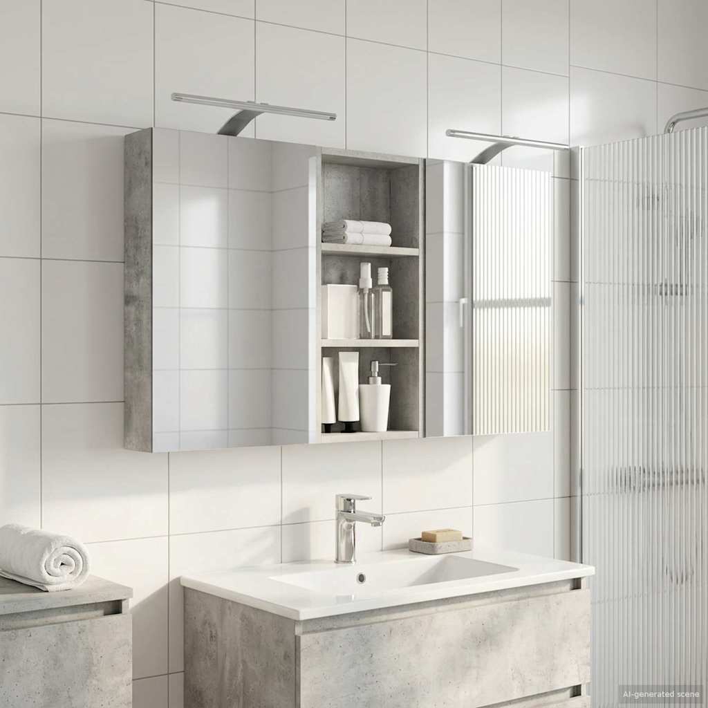 Badezimmerschrank-Set 3 pcs 80 x 10,5 x 50 cm Holzwerkstoff