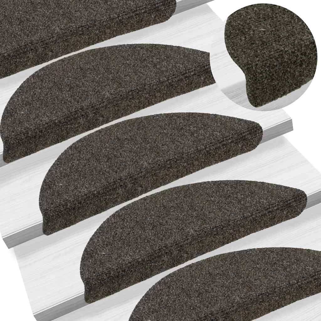 Stufenmatten Selbstklebend 15 Stk. 56x17x3 cm Hellbraun Halbrund