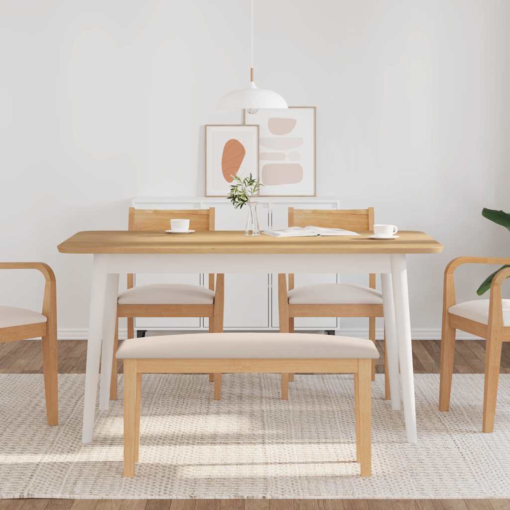 Bank 90 cm Braun Massivholz Gummibaum