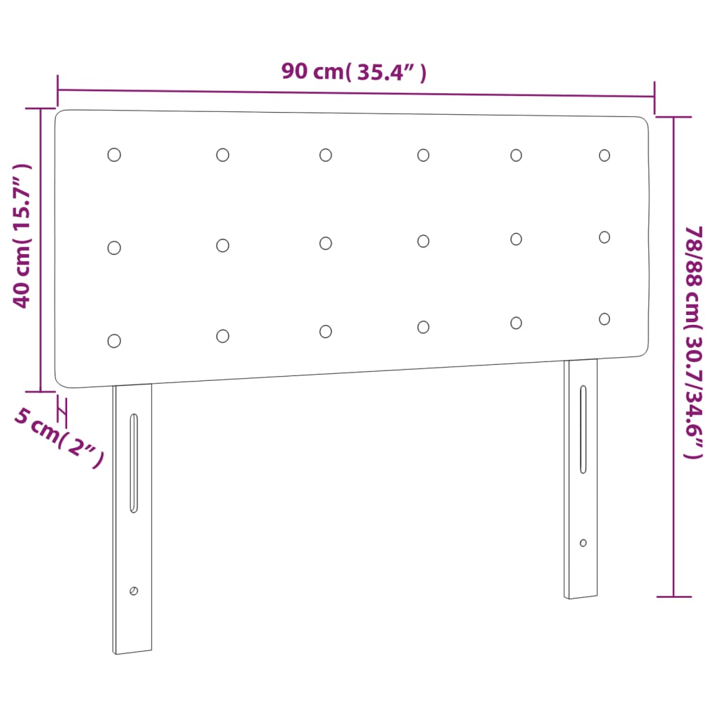 Kopfteil Hellgrau 80x5x118/128 cm Samt