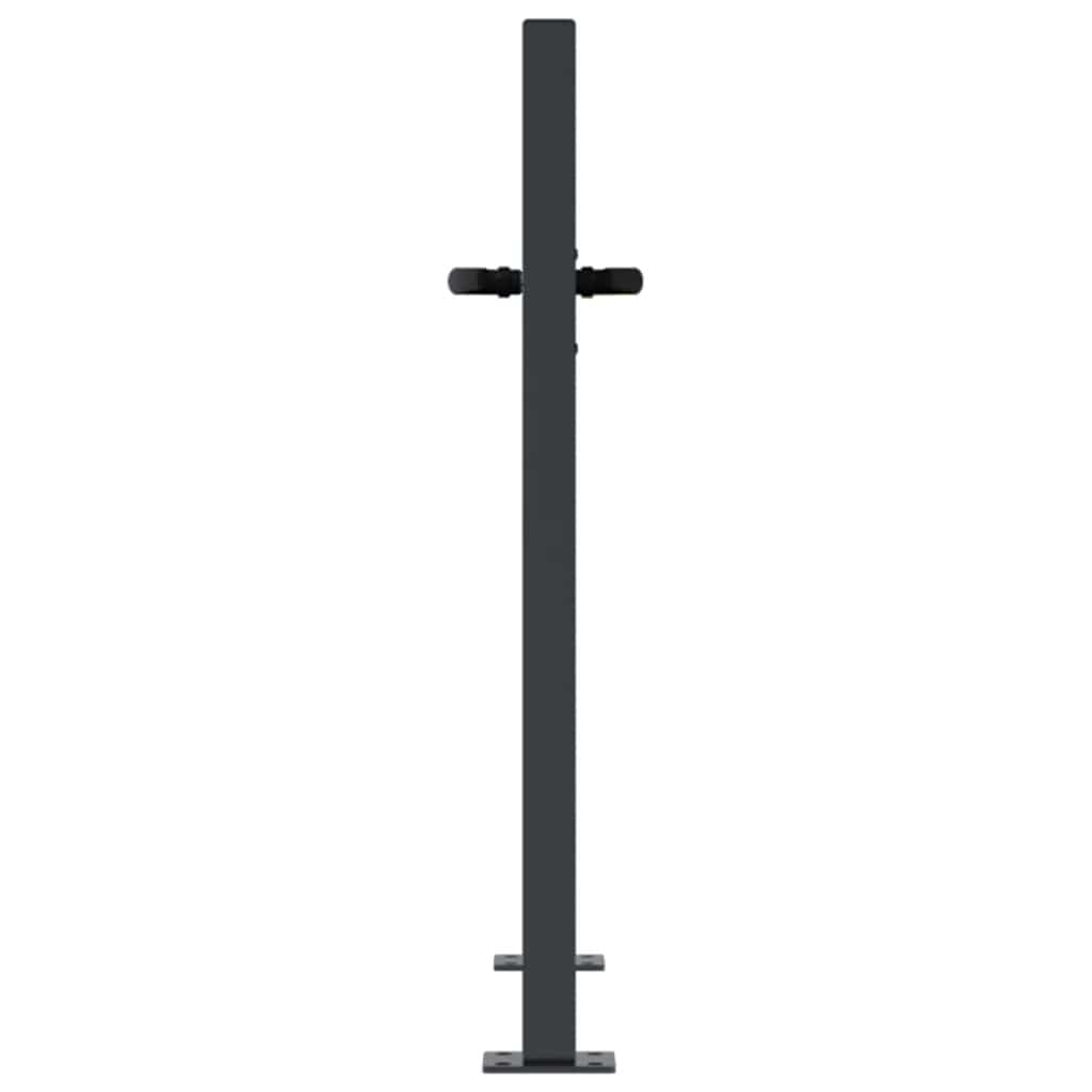 Gartentor Anthrazit 100x175 cm Stahl Quadratisches Design