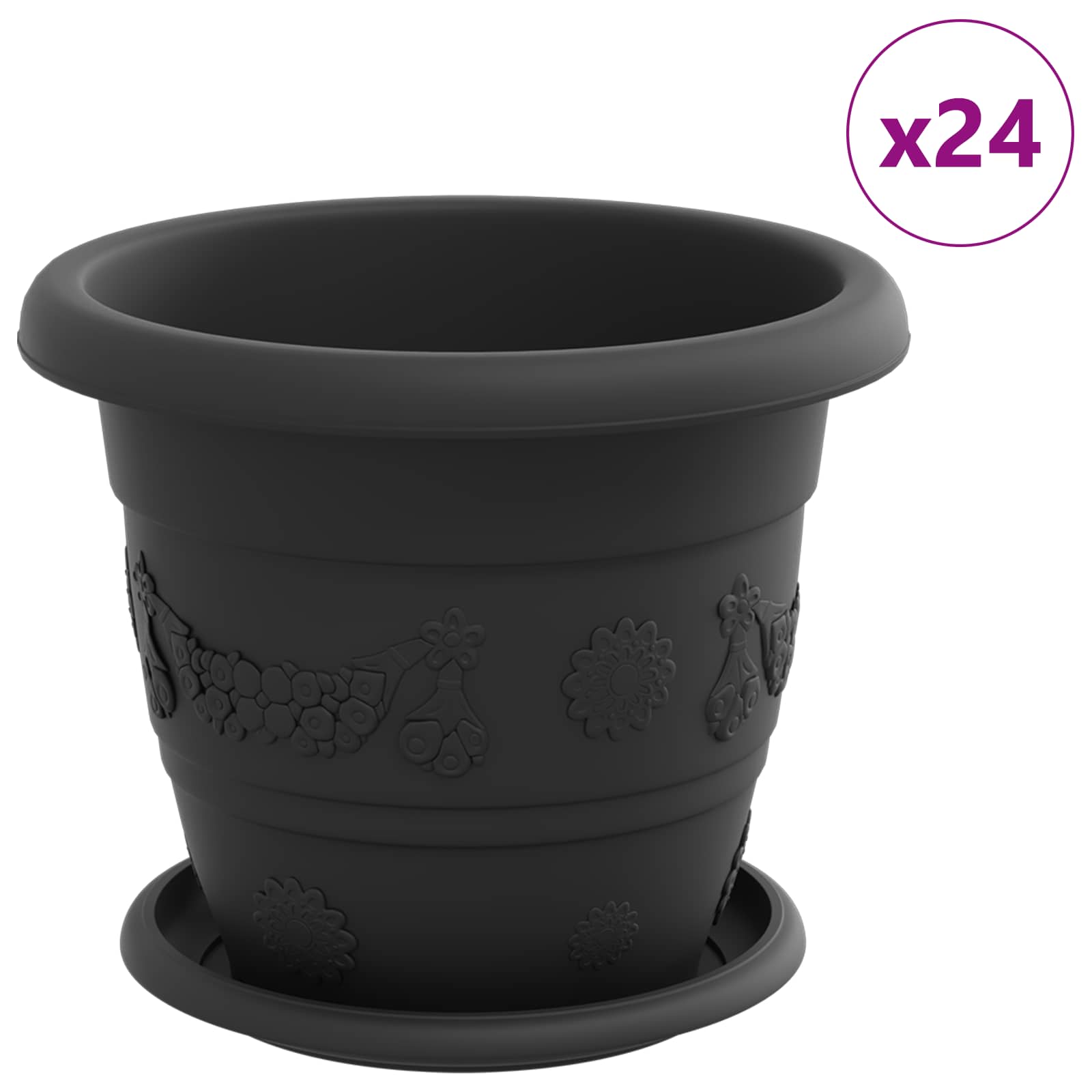 Blumentöpfe 6 pcs Ziegelrot Ø 22 x 18 cm Kunststoff