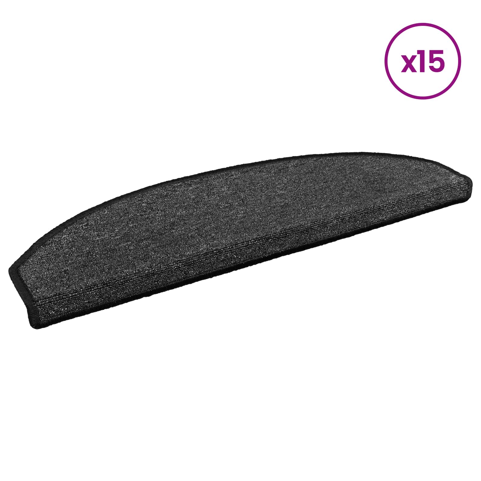 Stufenmatten 15 Stk. 56x17x3 cm Anthrazit Halbrund