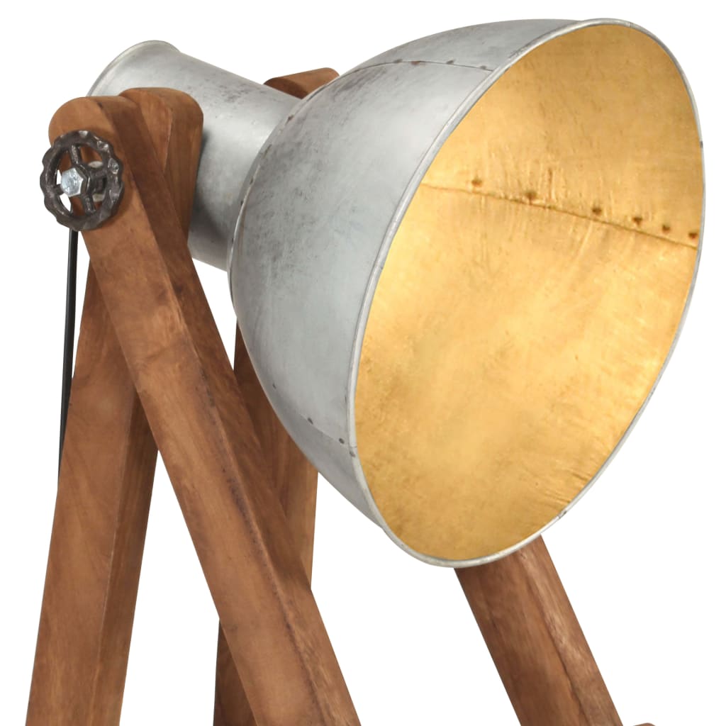 Stehlampe Silbern E27 Mango Massivholz
