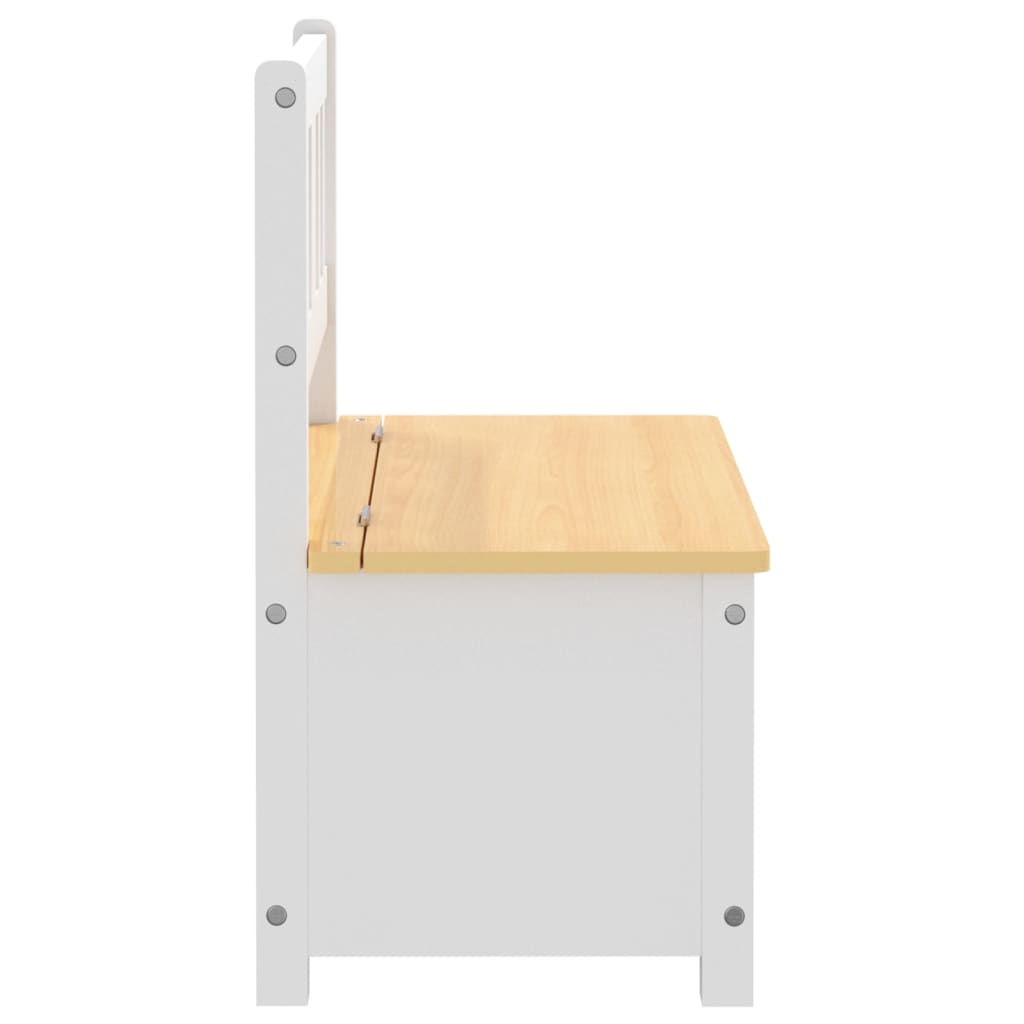 Kinderbank mit Stauraum Weiß und Grau 60x30x55 cm MDF