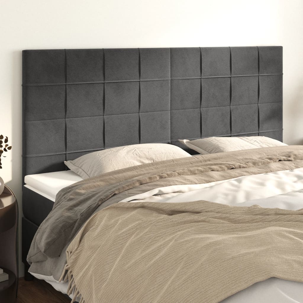 Kopfteil Hellgrau 80x5x118/128 cm Samt
