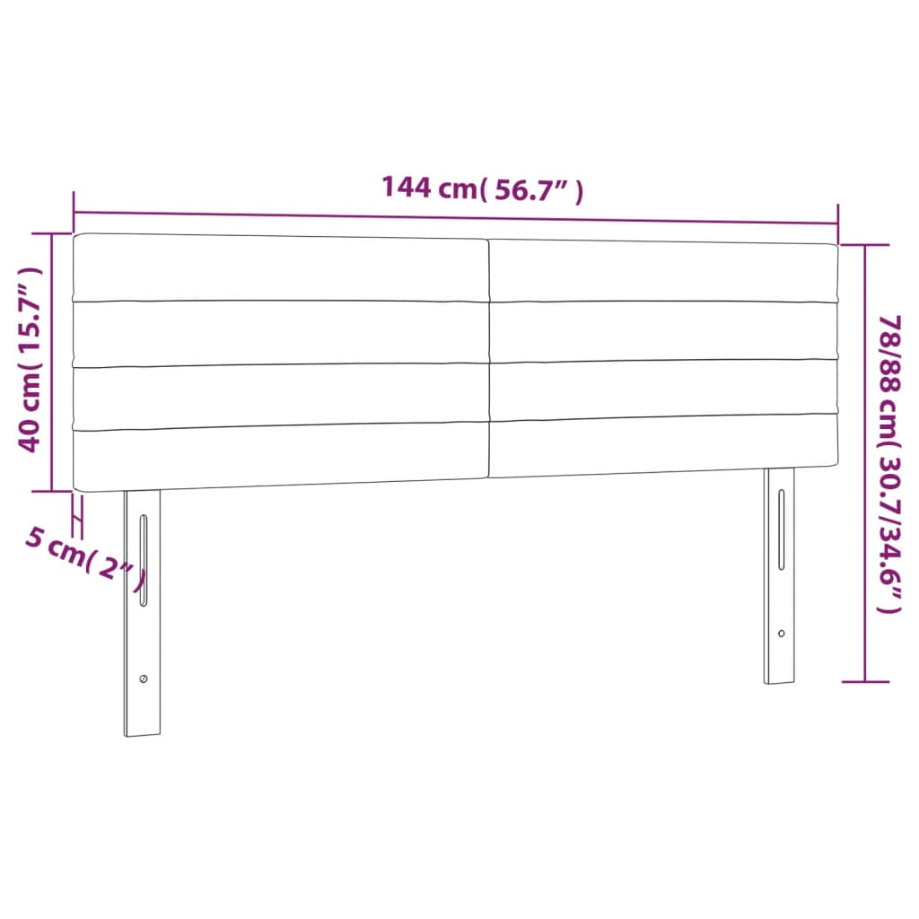 Kopfteil Hellgrau 80x5x118/128 cm Stoff