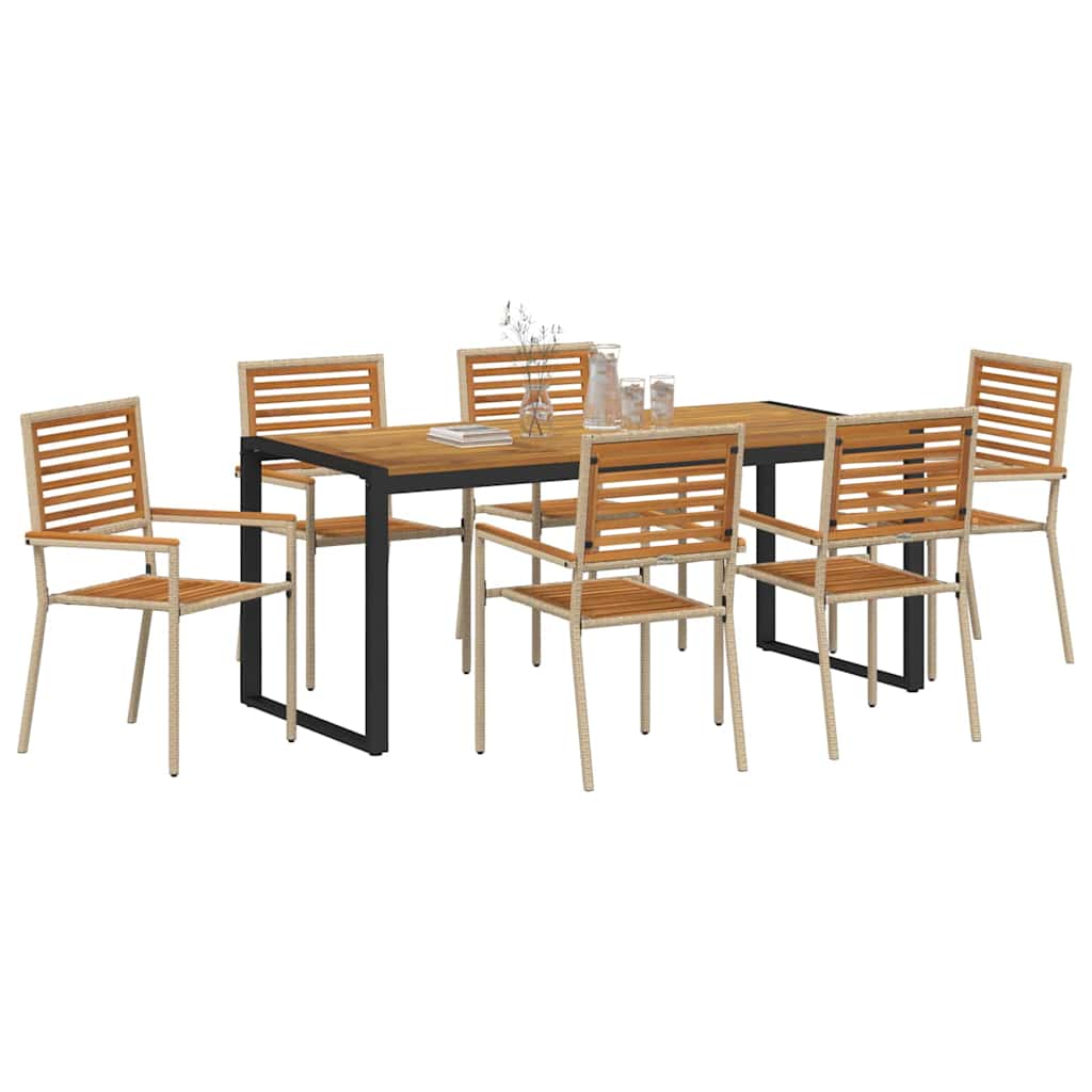 Garten Essgruppe 5 pcs Schwarz und Braun Poly-Rattan