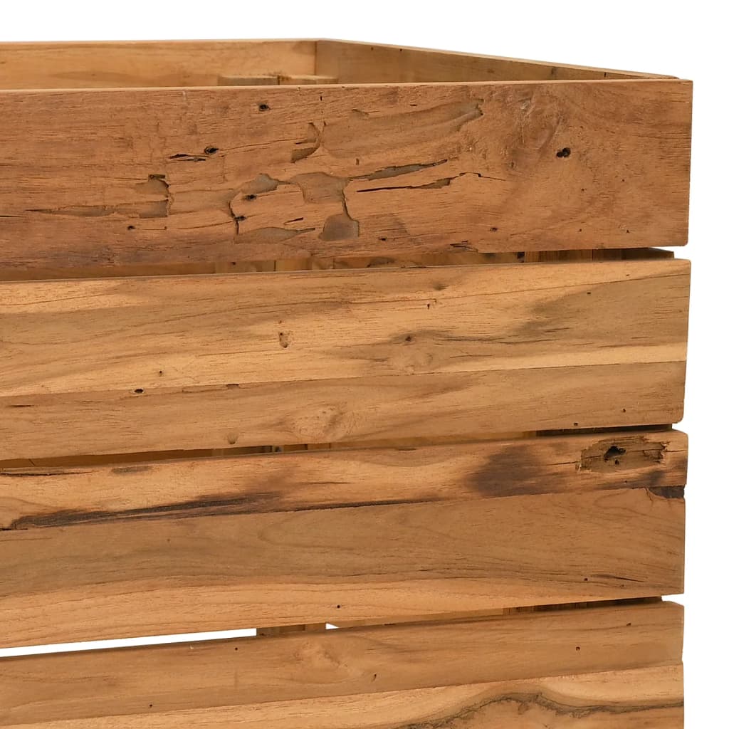 Hochbeet 100x40x72 cm Teak Altholz und Stahl