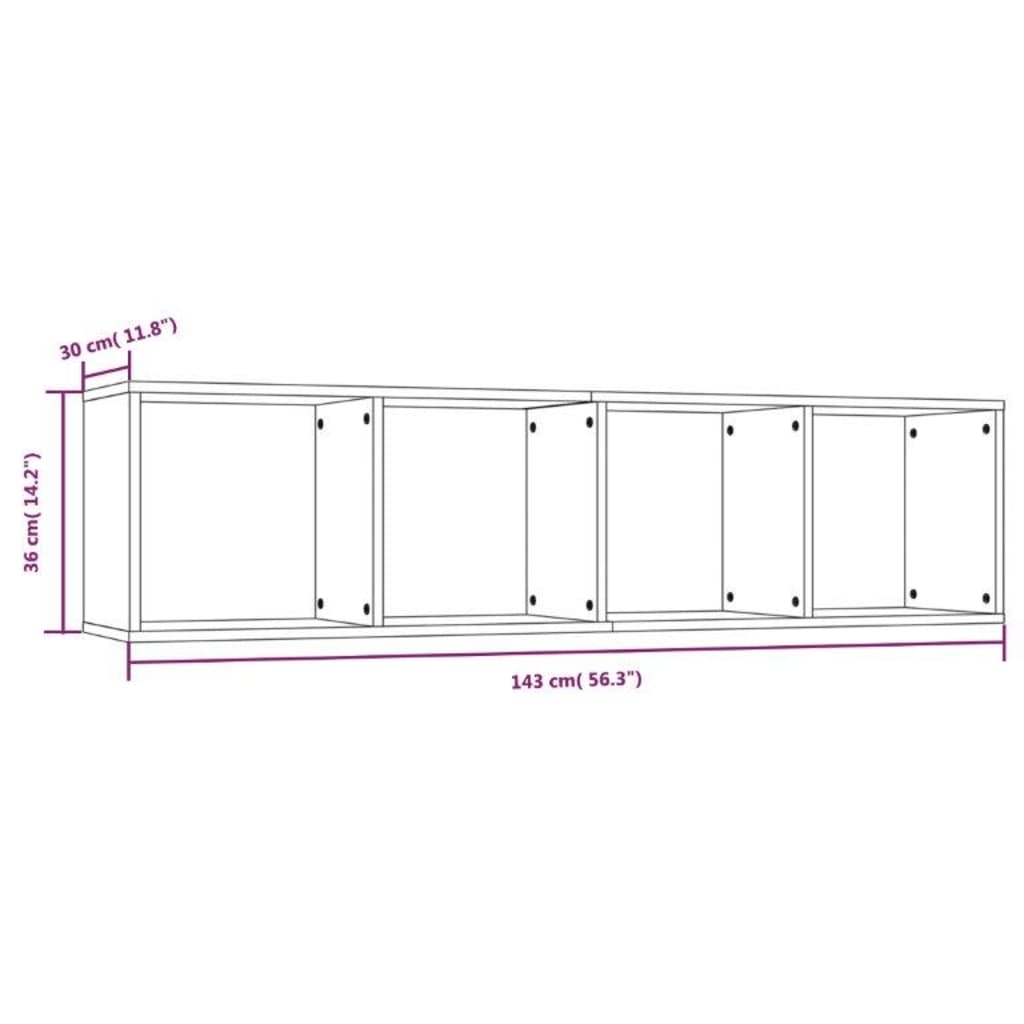 Bücherregal/TV-Schrank Weiß 143×30×36 cm