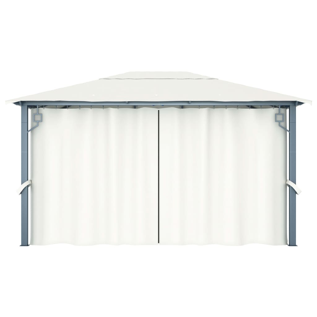 Pavillon mit Vorhang 300x300 cm Taupe Aluminium