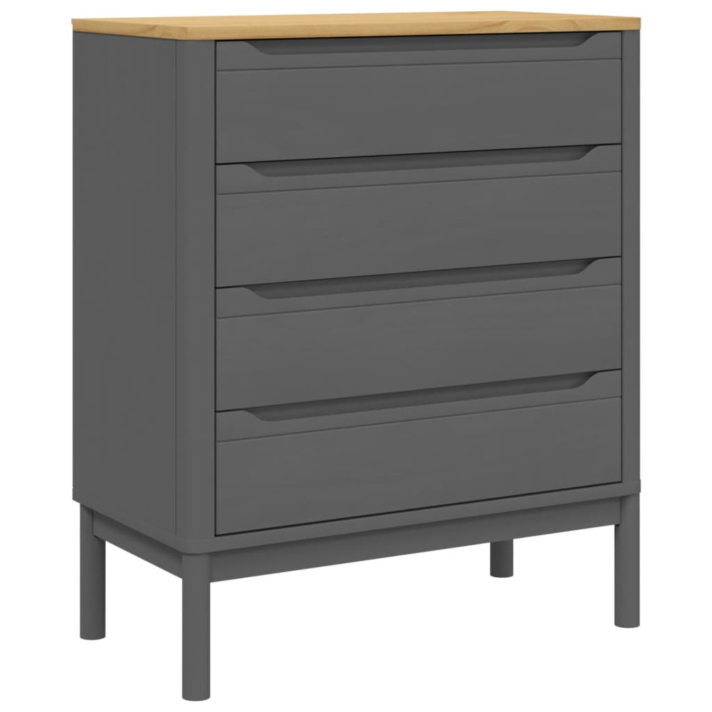 Kommode FLORO Wachsbraun Massivholz Kiefer