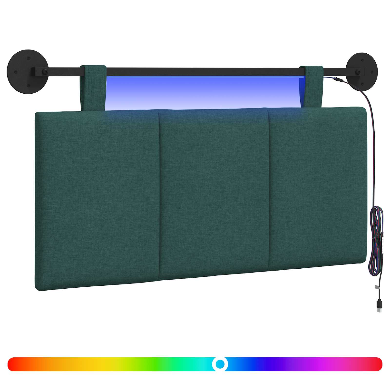 Hängendes Kopfteil Mit LED Licht Wolkengrau Stoff