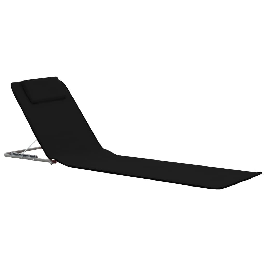 Klappbare Strandmatte 2 Stk. Stahl und Stoff Blau