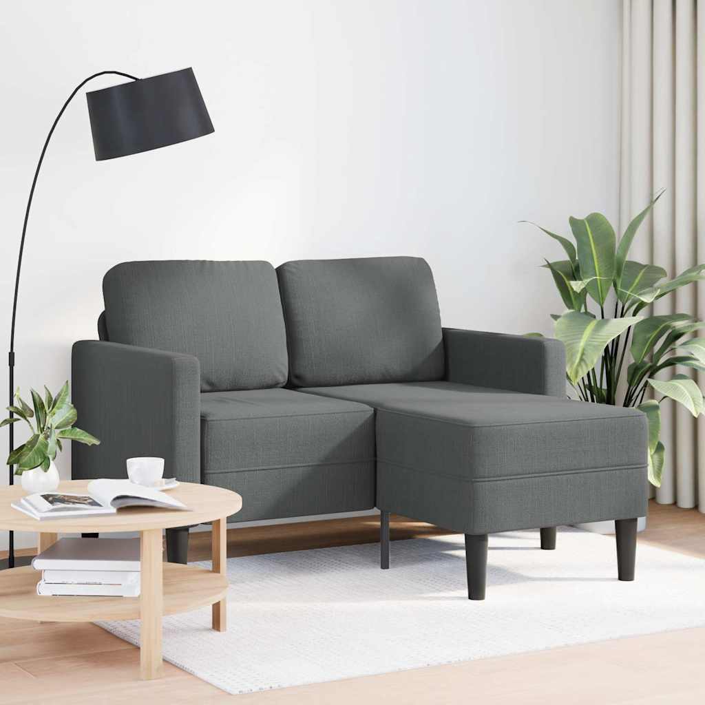 2-Sitzer-Sofa mit Chaiselongue L-Form Hellgrau 125 cm Stoff