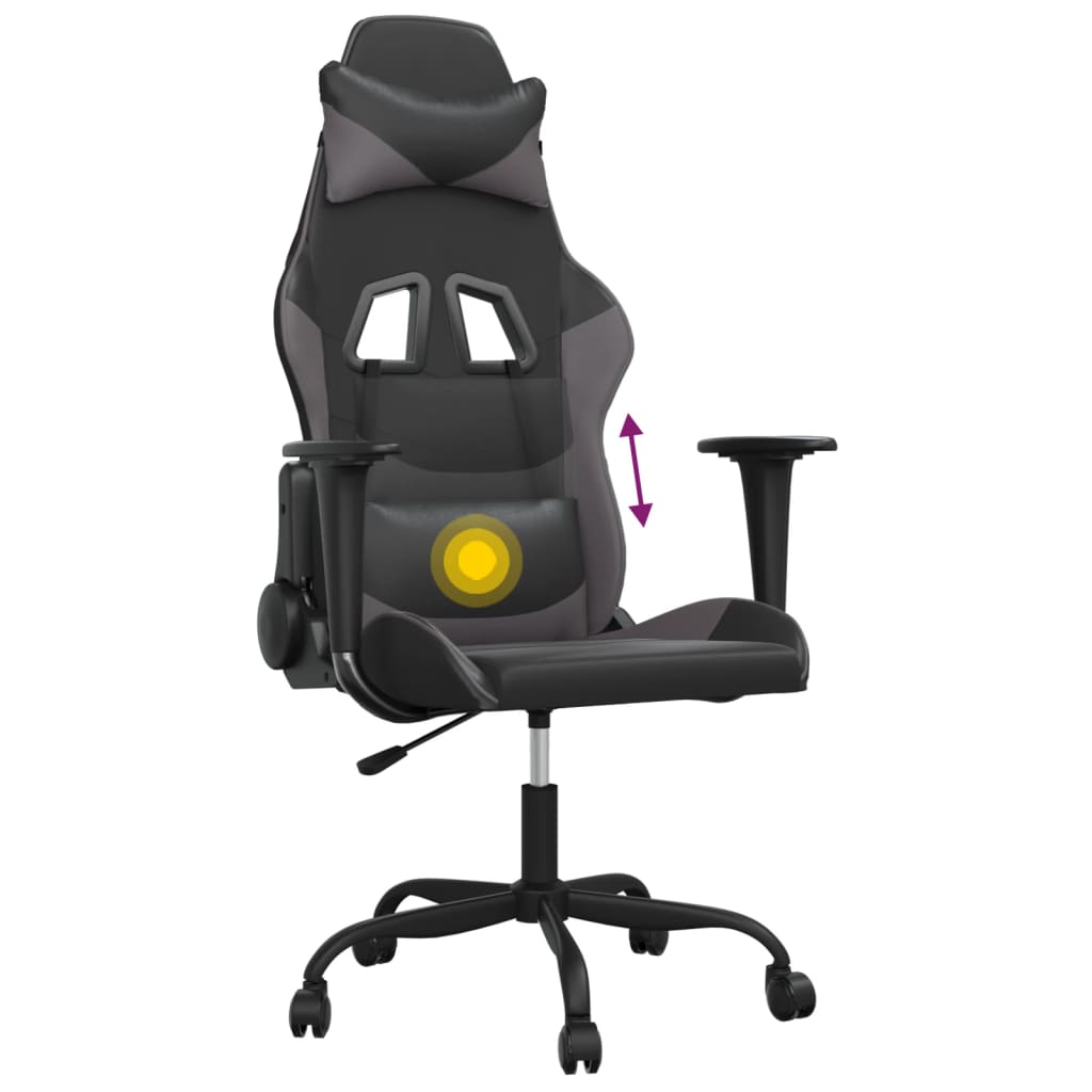 Gaming-Stuhl mit Massagefunktion Schwarz und Rot Kunstleder