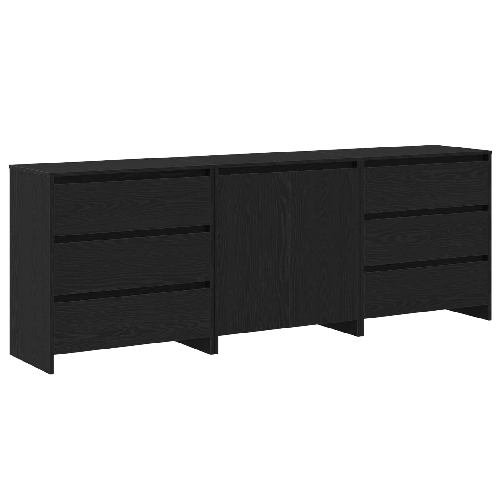 3-tlg. Sideboard Weiß Holzwerkstoff