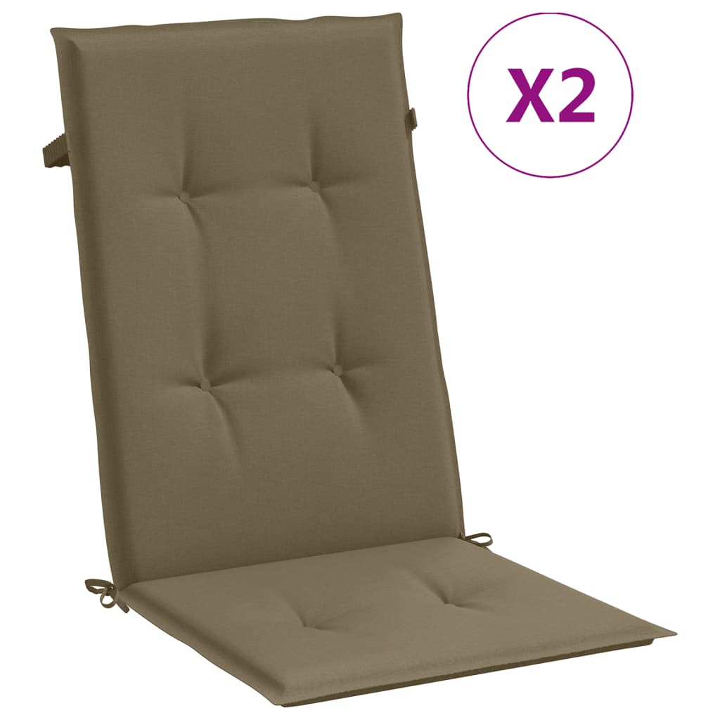 Hochlehner-Auflagen 2 Stk. Melange Anthrazit 120x50x7cm Stoff